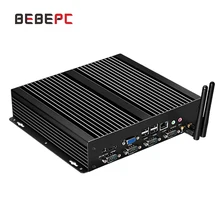 

BEBEPC Industrial Fanless Mini Computer 4 COM Intel Core i5-3317U Windows XP/10 Mini PC 4*RS232 WiFi 8*USB Ubuntu Linux PC