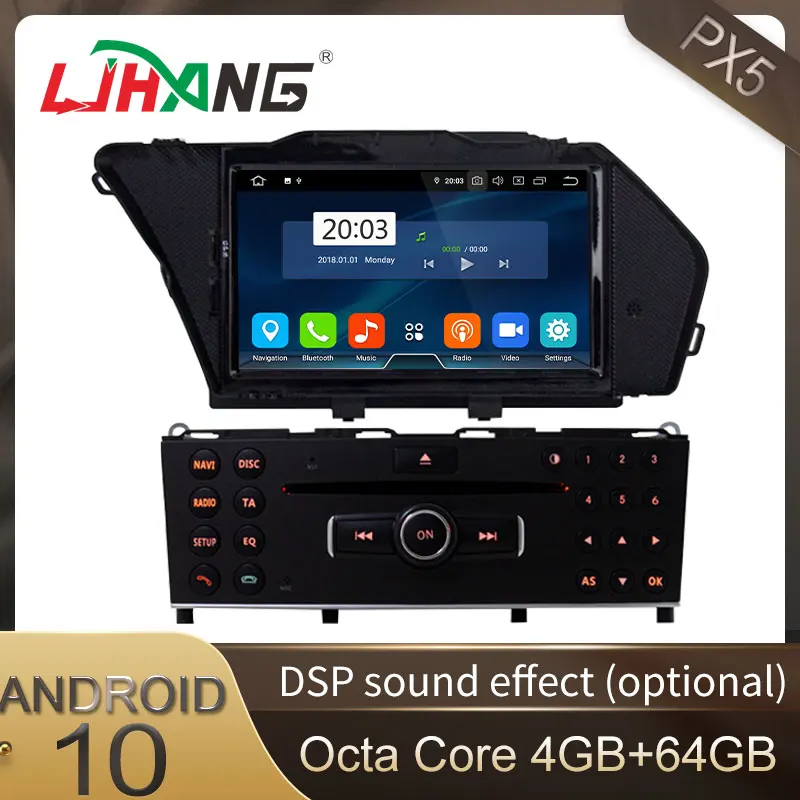 LJHANG Android 10 Автомобильный DVD плеер для MERCEDES-BENZ GLK X204 GLK300 GLK350 WIFI GPS навигация 1 Din