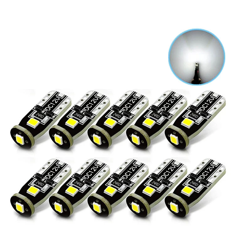 

10PCs T10 3 SMD 3030 LED Auto Clearance Lights W5W 194 168 192 3SMD LED Car Door Light Reading Lamp Dome Bulb Canbus No Error