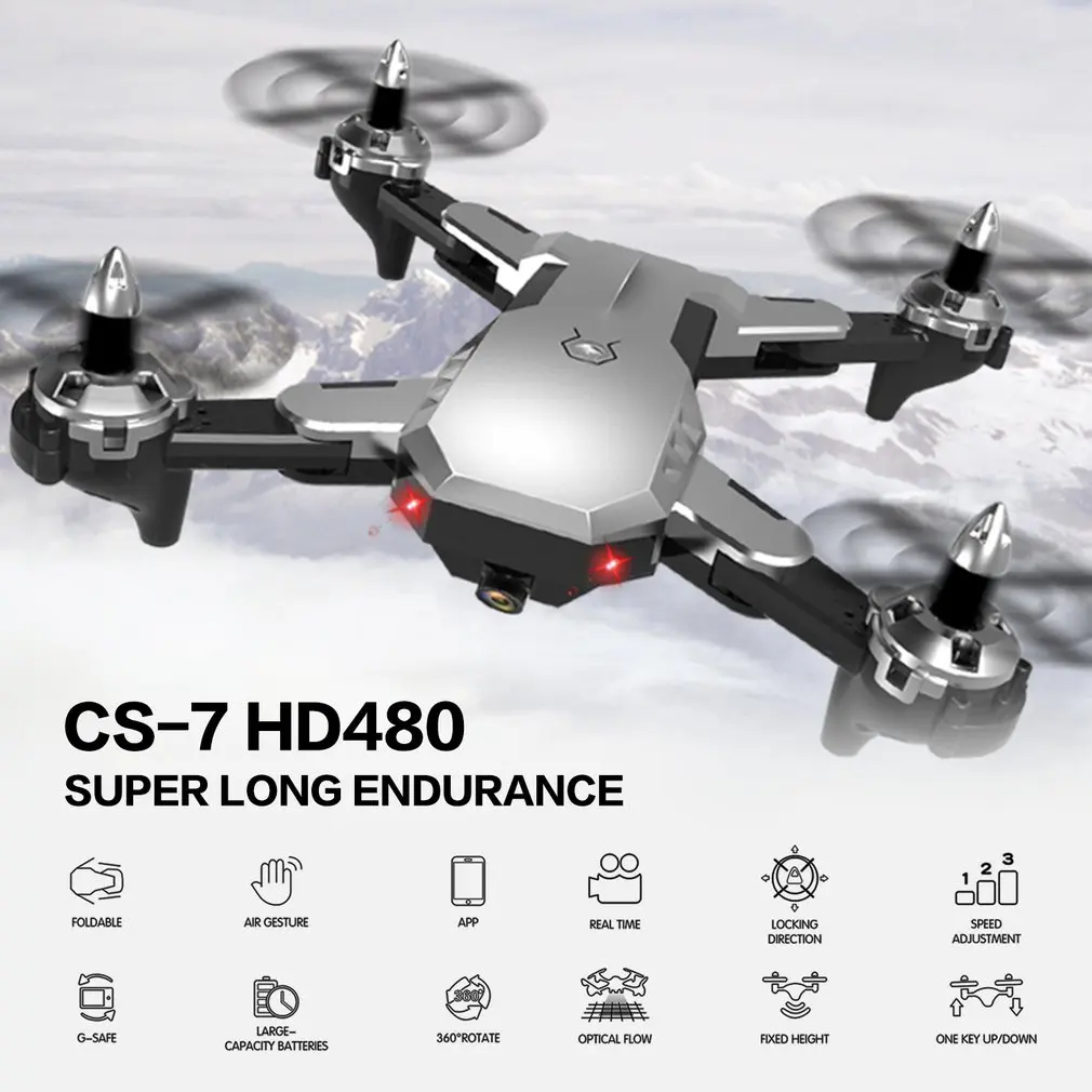 CS-7 складной Квадрокоптер с 4 канала 6-Axis Gyro Бла(беспилотный летательный аппарат 480P 720P 1080 Камера Скорость Регулируемый «Безголовый» режим ощущающий силу тяжести - Цвет: 480P Silver