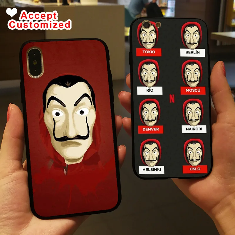 

La Casa de Papel Cover Case for Apple iPhone 10 X XS Max XR 6 6S 7 8 Plus 5 5S SE Samsung Galaxy S8 S9 Plus Note 8 9