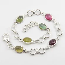 Прекрасный серебряный турмалиновый браслет 8," 7,2 грамм украшения для свадьбы