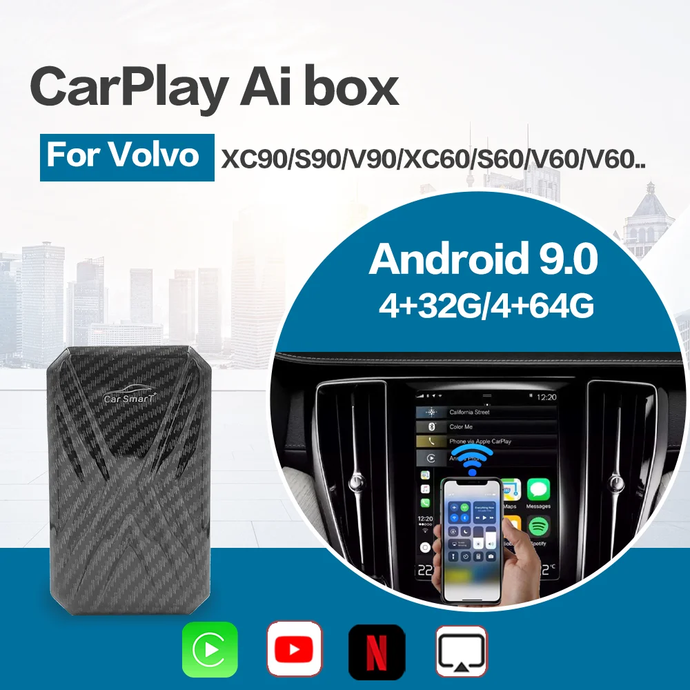 Carplay Ai Box новое обновление 4 + 32 с GP для автомобиля Apple Android система Plug &amp Play Mrrorlink Youtobe