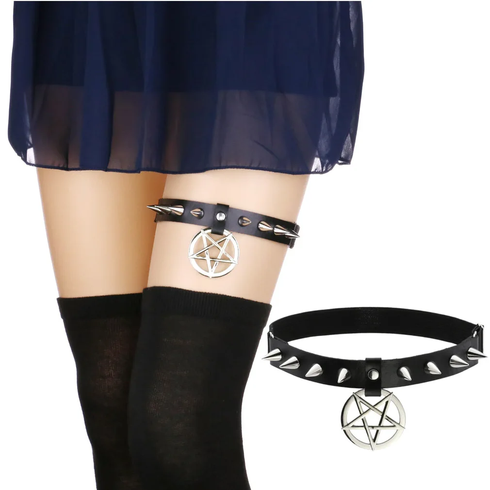 Sexy Rock Punk Spike Garter Belt Rivets 