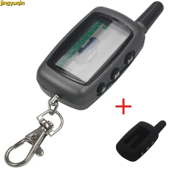 

jingyuqin for Vehicle Security Two Way Car Alarm StarLine A9 Key Chain Alarm System For Cars A9 LCD Remote Controller Keychain