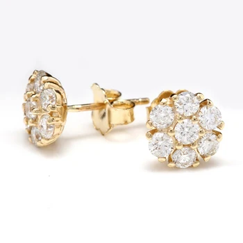 Huitan Luxury Gold Color Brilliant Cubic Zirconia Stud Earrings for Women Dainty Small Female Earring Fine Gifts Classic Jewelry
