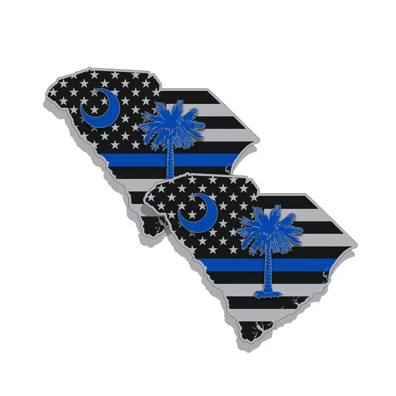 

New Cover Scratch Car-Stickers SC South Carolina Police Flag for Bumper Rear Suv Decal Auto Exterior Decoration KK12*9cm