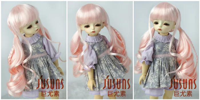 JD337 1/8 1/6 1/4 Pretty Synthetic Mohair BJD Wigs Suit For Size 5-6 Inch 6-7 Inch 7-8 Inch Doll Free Shipping Doll Hair Only