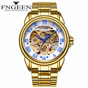 

FNGEEN Automatic Mechanical Men Watch Water Resistant Stainless Steel Watches часы мужские erkek kol saati