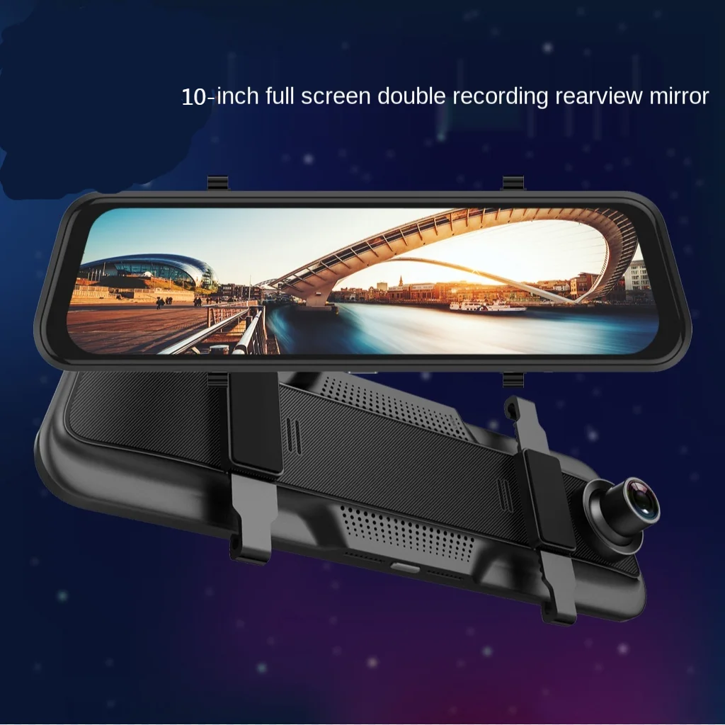 New Full Screen Touch Front And Rear Dual Recording Rear View Mirror 10 Inch High Definition Night Vision Vehicle Mounted Record