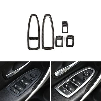 

Carbon Fiber Texture Car Door Handle Armrest Panel Window Lift Switch Button Cover Trim For BMW 3 Series F30 2013 2014 - 2017