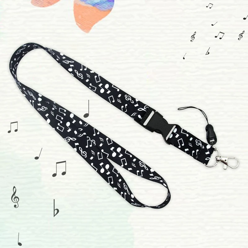 Music Notes Lanyard Keychain Lanyards For Keys Badge ID Mobile Phone Rope Neck Straps Accessories Gifts | Мобильные телефоны и