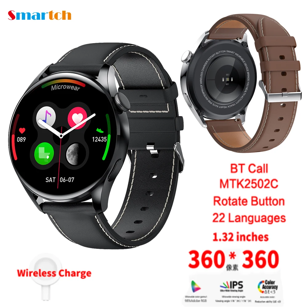 Wear 3 pro Smart Watch Men 360*360 Rotating Button Full Touch Screen Blue Tooth Call Wear3pro Smartwatch PK Huawei watch 3