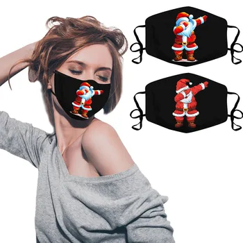 

1pc Christmas Face Mask Adults Mouth Caps Washable For Dust Protection Breathable Face Fabric Facial Mask Washable Mascarillas