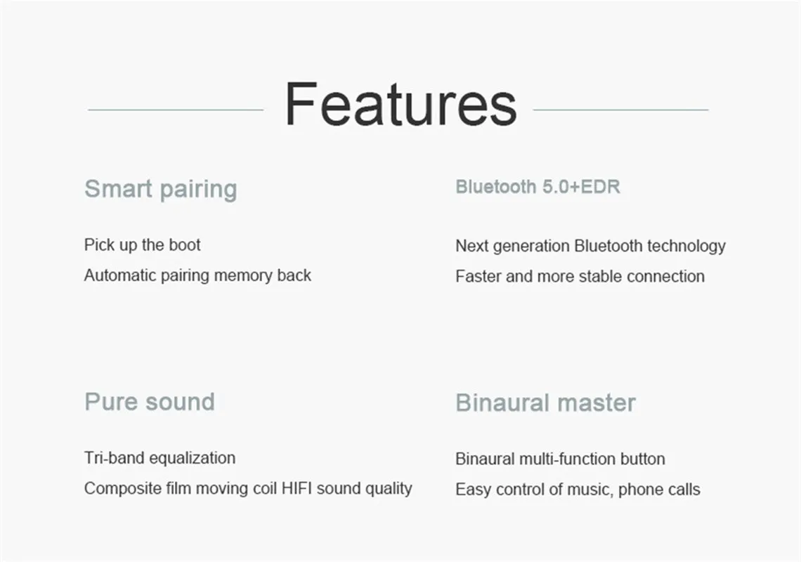 VOBERRY TWS BT5.0 Беспроводные Наушники Hi-Fi стерео с зарядным устройством