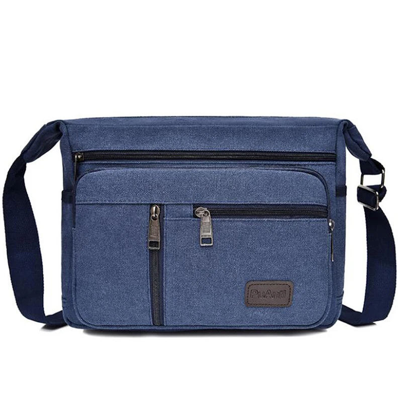 Outdoor Leisure Retro Business Bag High Capacity Canvas Bag Simple Version Shoulder Bag Diagonal Package Bag For Men Men'S Big