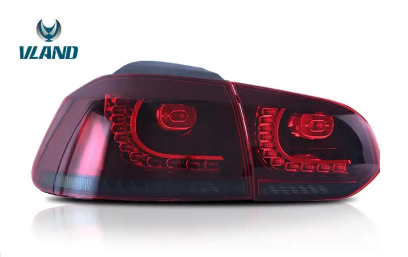 Red smoke Автомобильный задний светильник VLAND для Golf 6 светодиодный задний фонарь 2008 2012 для Golf Mk6 задний светильник с движущимся сигналом - Цвет: Red smoke