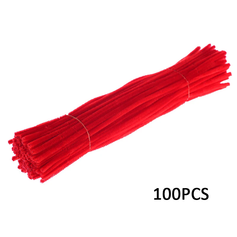 Color 12 100 шт 30 см Горячая очистка труб Дети DIY материал для детей ручной работы игрушки розовый зеленый синий фиолетовый синель очистители труб - Цвет: Color 12