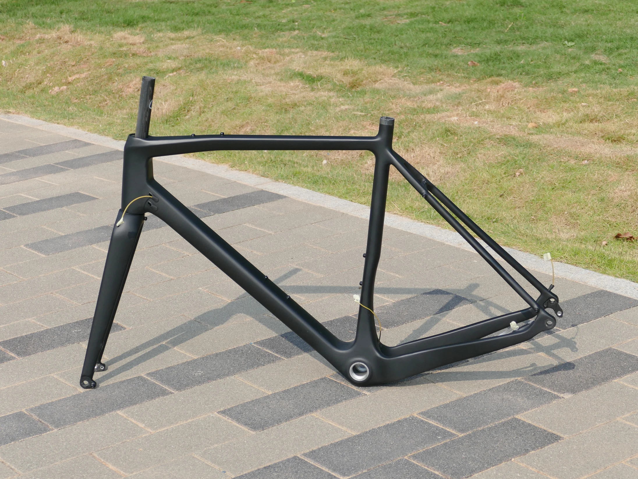 New Arrival Full Carbon UD Matt Black Gravel Bike Bicyce Thru Axle Disc Brake Gravel Frameset Frame Fork 46/49/52/54/56/58/61cm