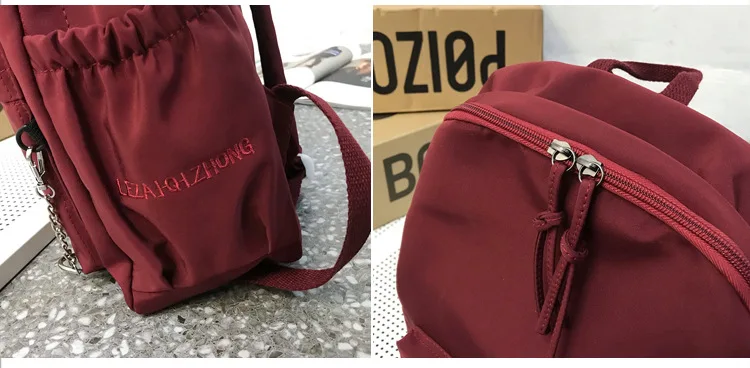 Серые женские рюкзаки, водонепроницаемая нейлоновая женская сумка на плечо с цепочками, большой школьный рюкзак для девочек-подростков, рюкзак для путешествий
