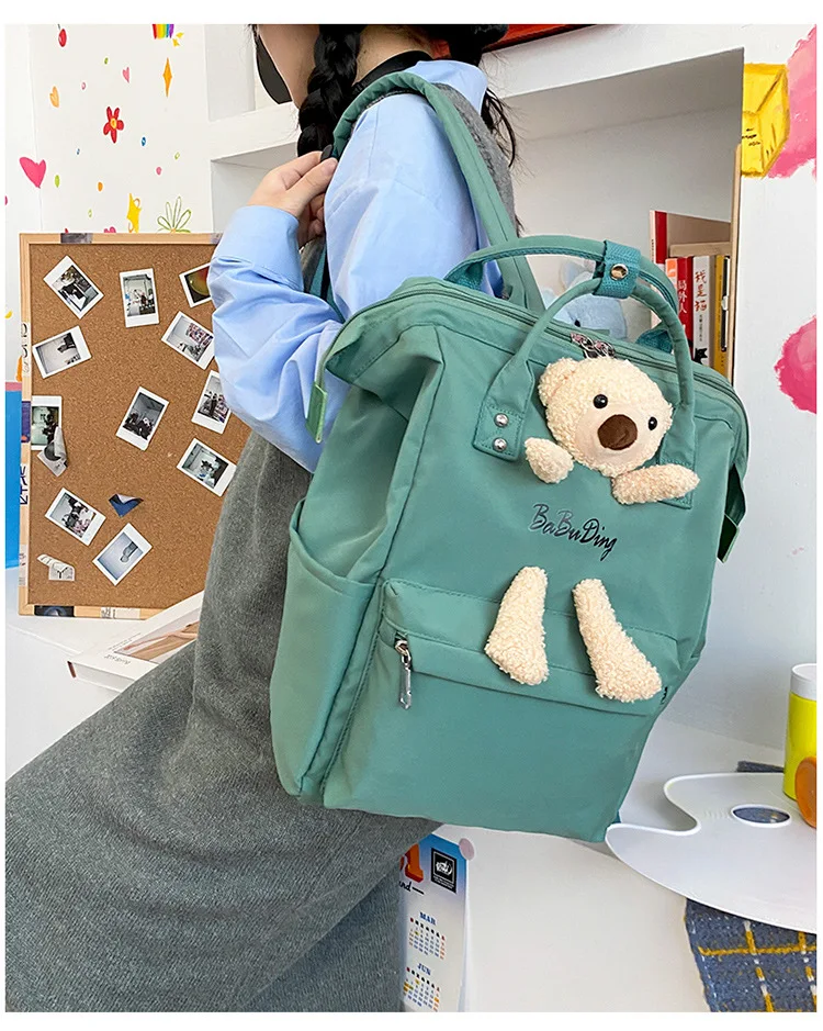 best stylish backpacks for college 2021 New Green Women's Backpack Waterproof Fancy High School Bags for Teenage Girl Cute Travel Women's Bag Candy Colors Backpack awesome stylish backpacks