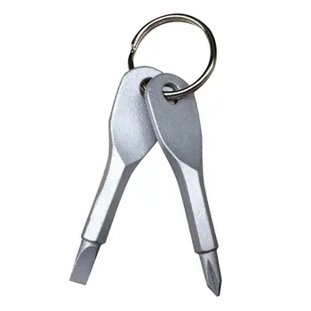 

Portable Stainless Steel Screwdriver Flathead with Key Ring Screwdriver Keychain Pocket Size Multifunction Outdoor Tool