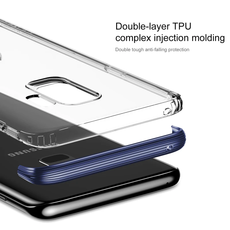 Чехол Baseus для Samsung Galaxy S9 Plus ультратонкий прозрачный мягкий силиконовый чехол из