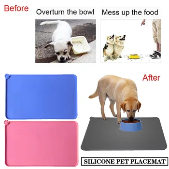 

Silicone 47*30cm Dog Food Pad Puppy Feeding Mat Cute Creative Feeder Pee Pads Dish Pet Supplies Pet Feed Placemat Bowl Cat Bed