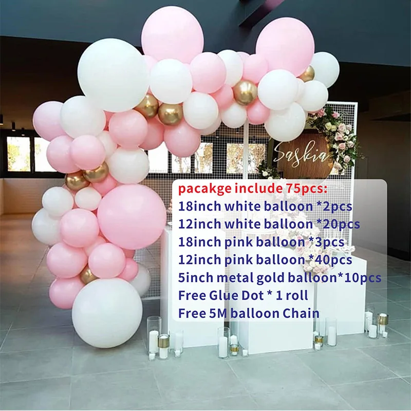 Пастельный розовый Макарон Шар АРКА гирлянда набор белый свадебный душ Вечерние Декорации воздушные шары-гирлянды детский душ - Цвет: set 2