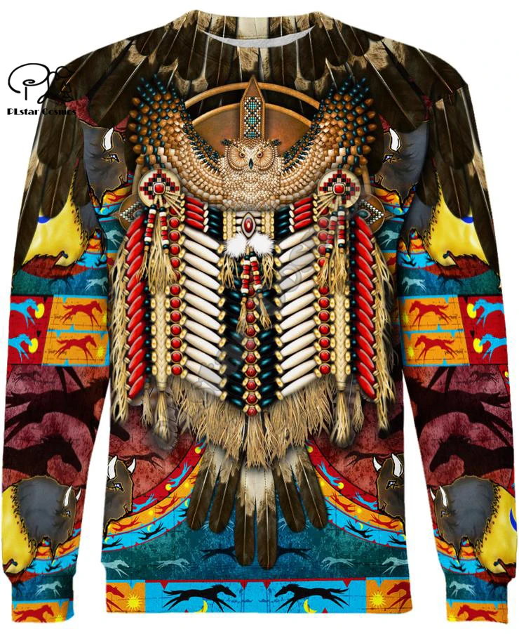 Native Indian 3D толстовки/толстовки тройник для мужчин и женщин Новая мода с капюшоном