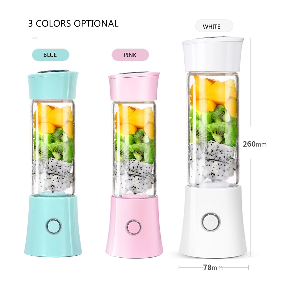 

Hot 480ML Personal Blender Portable Blender USB Rechargeable Juicer Cup Single Serving Blender Fruit Mixing Machine Carrying Cup