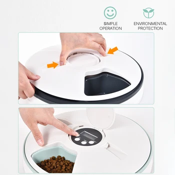 

Automatic Pet Feeder Timing Feeder 6 Meals 6 Grids Cat Dog Electric Dry Food Dispenser Dish Feed 24 Hours Timer Pet Supplies