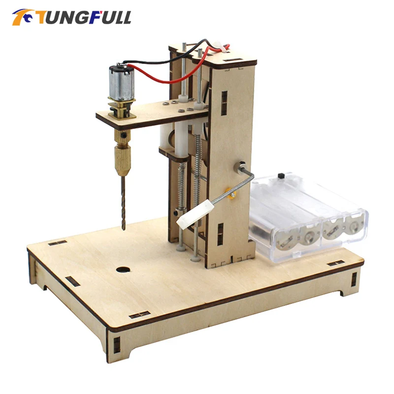 Mini Mesa Furadeira de Bancada Mini Furadeira para Máquina de Perfuração de Bancada Bloco de Madeira Edifício Educação Ciência Projeto Kit Furadeiras elétricas - Image 5