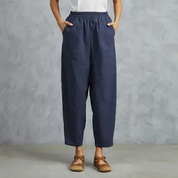 

Women's Spring Trousers 2020 ZANZEA Kaftan Harem Pants Casual Solid Long Pantalon Female Elastic Waist Turnip Plus Size S-5XL