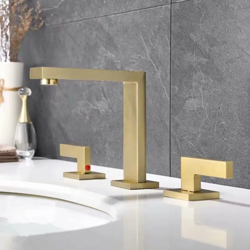 

Bathroom Basin Faucet Brass Sink Mixer Tap Hot & Cold Lavatory Crane Vessel Dual Handle Bathtub Faucet Brushed Gold Chrome/Black