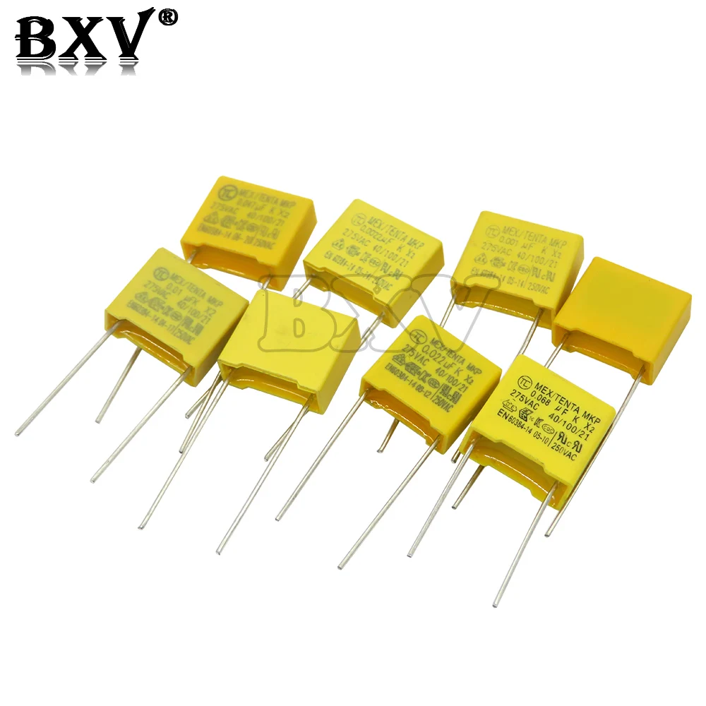 20PCS X2 Safety Capacitor 10mm 275VAC 275V 0.01UF 0.022UF 0.033UF 0.047UF 0.1UF 0.15UF 0.22UF 0.33UF 0.47UF Polypropylene Film