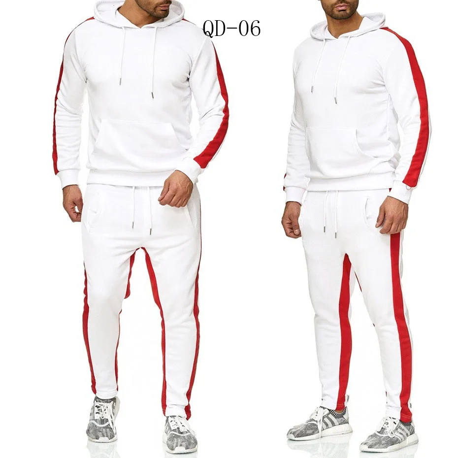 Ceny QD 06 marka odzież męska modna, patchworka dres Casual Sportsuit mężczyźni bluzy bluzy odzież sportowa płaszcz + spodnie zestaw dla mężczyzn