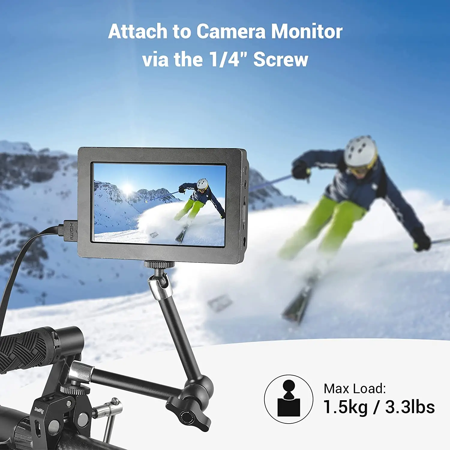 Smallrig 9.5 Polegada Articulando Roseta Braço w Roseta Rosqueado Universal Braço Mágico para Câmera Dslr Gaiola Monitor Led Luz 2066b - Image 2