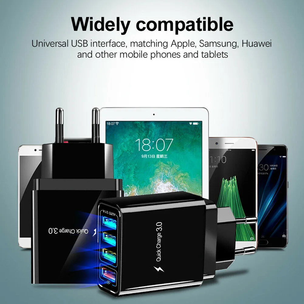 QC3.0 быстрое зарядное устройство 4 usb порта концентратор настенное зарядное устройство адаптер питания ING-SHIPPING