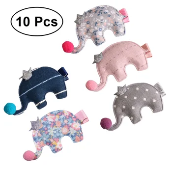 

10pcs Elephant Hair Clip Cute Hairpin Beauty Accessories for Baby Girls Kids Children (Mixed Color)