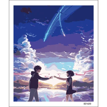 

Anime couple Hand Made Paint High Quality Canvas Beautiful Painting By Numbers Surprise Gift Great Accomplishment