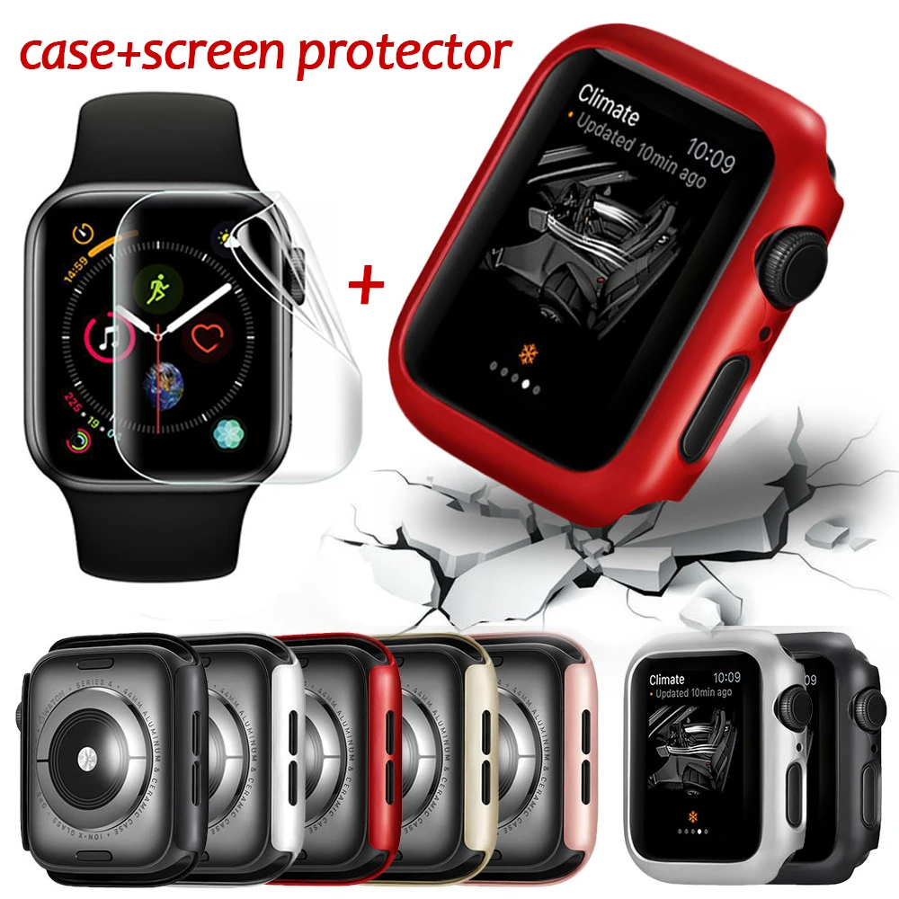 

PC Protective for Apple Watch Case for Apple Watch Series 5 4 3 2 38mm 42mm 40mm 44 Bumper Protector for iWatch 4 3 Frame Cover