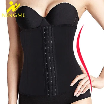 

NINGMI Women Waist Trainer Slim Body Shaper Shapewear Waist Cincher Belt Pulling Underwear Strap Firm Corset with 16 steel bones