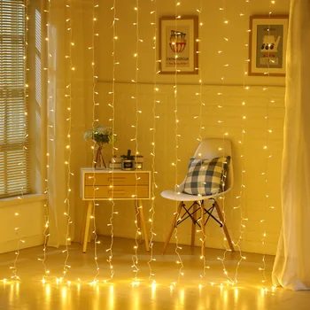 

3M LED Curtain String Lights Flash FairGarland Remote Control For New Year Christmas decorations for home decor navidad 2020