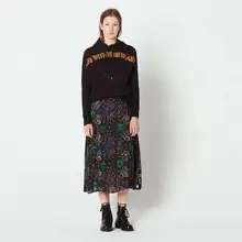 Осенне-зимняя женская юбка в этническом стиле, плиссированная, с принтом, неравномерная, плиссированная, длинная юбка