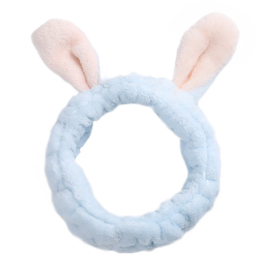 Face Washing Rabbit Ears Coral Fleece Headbands Soft 4 C (2) - 副本