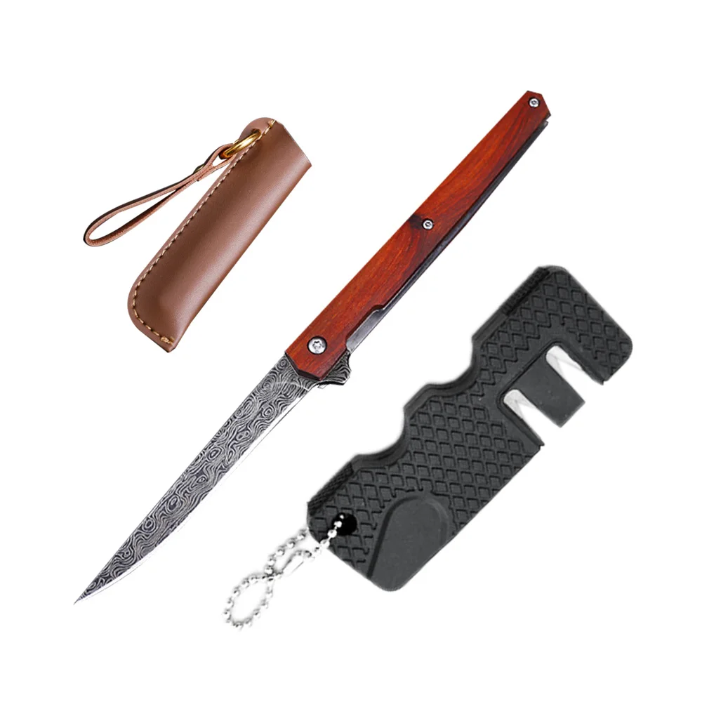 Flipper M390 Folding Knife Blade Mini Folding Pocket Knife Wood Handle Rescue Outdoor Camping Knives Hunting Knife Survival