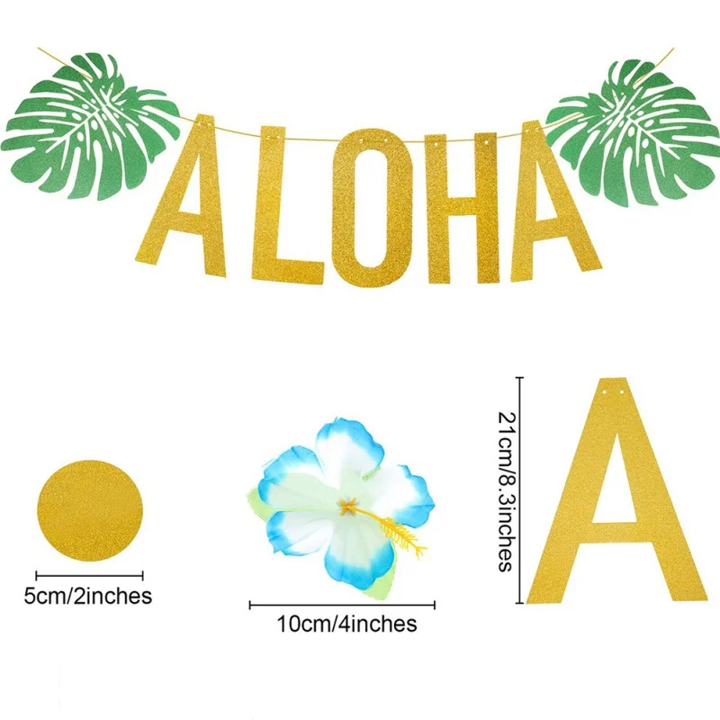 Потяните флаг баннер ананас Aloha баннер чашки для питья Гавайи Luau гирлянда из ткани мультяшное украшение для вечеринок тропический бассейн вечерние рождения