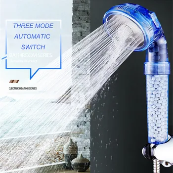 

Negative Ionic Filtration Shower Head Three Mode High Pressure Stone ionic filtration shower head Faucet Aerator giratorio