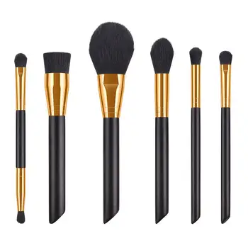 

6 pcs Makeup Brushes Kit Synthetic Nylon Bristles Wooden Handle Soft Powder Brush Cosmetics Brush Blush Brush for Girls Women